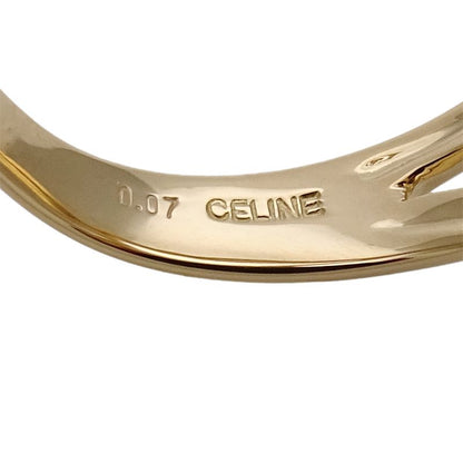 Celine Ring Ladies Brand Ring 750yg Diamond D007 Yellow Gold Approx Size 14