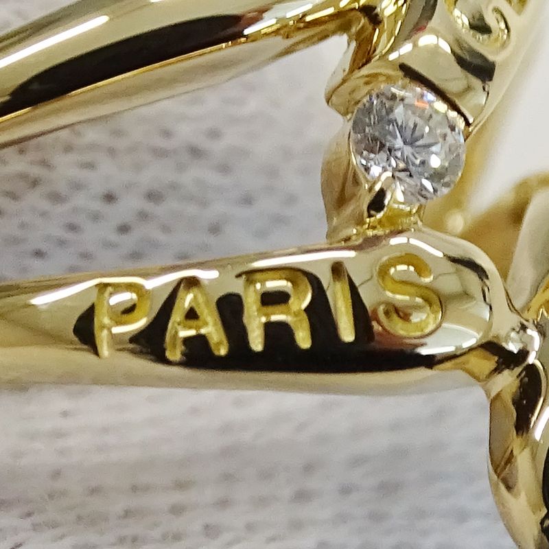 Celine Ring Ladies Brand Ring 750yg Diamond D007 Yellow Gold Approx Size 14