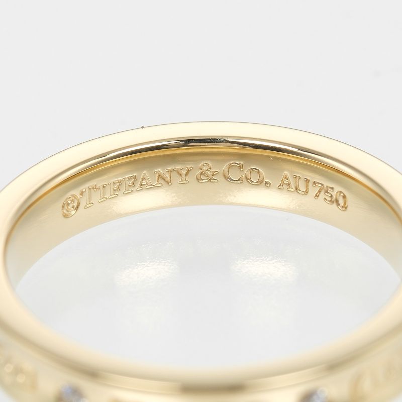 Tiffany & Co 1837 18K Yellow Gold And 2P Diamonds #15 Ladies 6.35g Ring