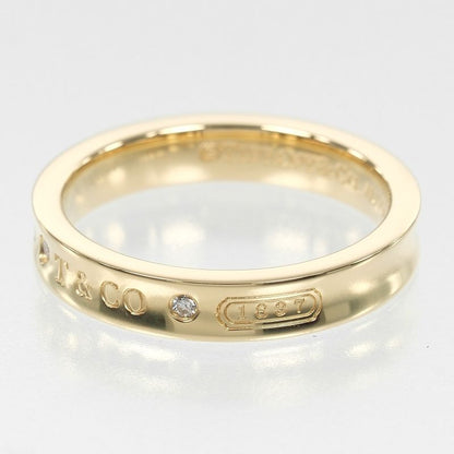 Tiffany & Co 1837 18K Yellow Gold And 2P Diamonds #15 Ladies 6.1g Ring