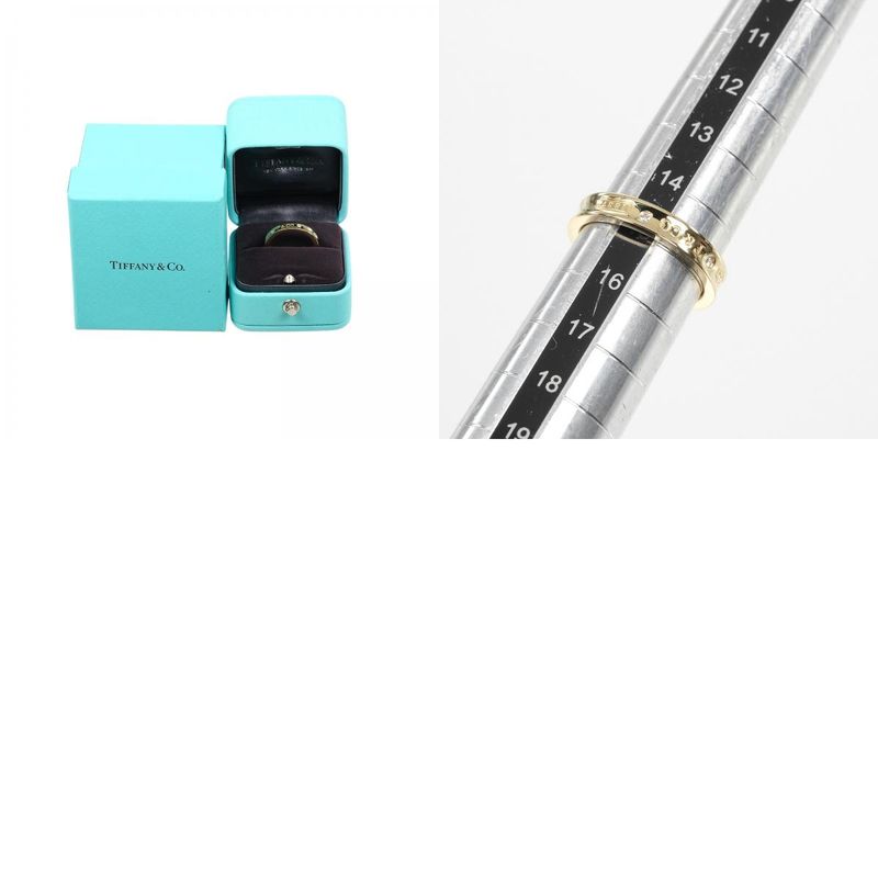 Tiffany & Co 1837 18K Yellow Gold And 2P Diamonds #15 Ladies 6.1g Ring