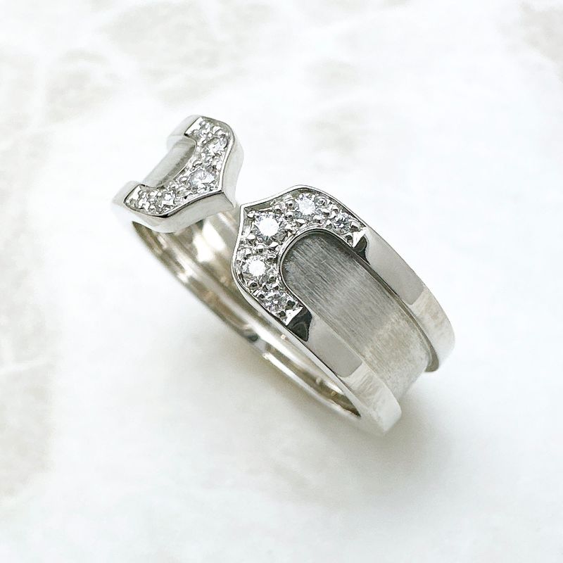 Cartier C2 Diamond White Gold  Ring 52