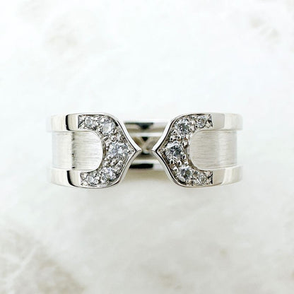 Cartier C2 Diamond White Gold  Ring 52
