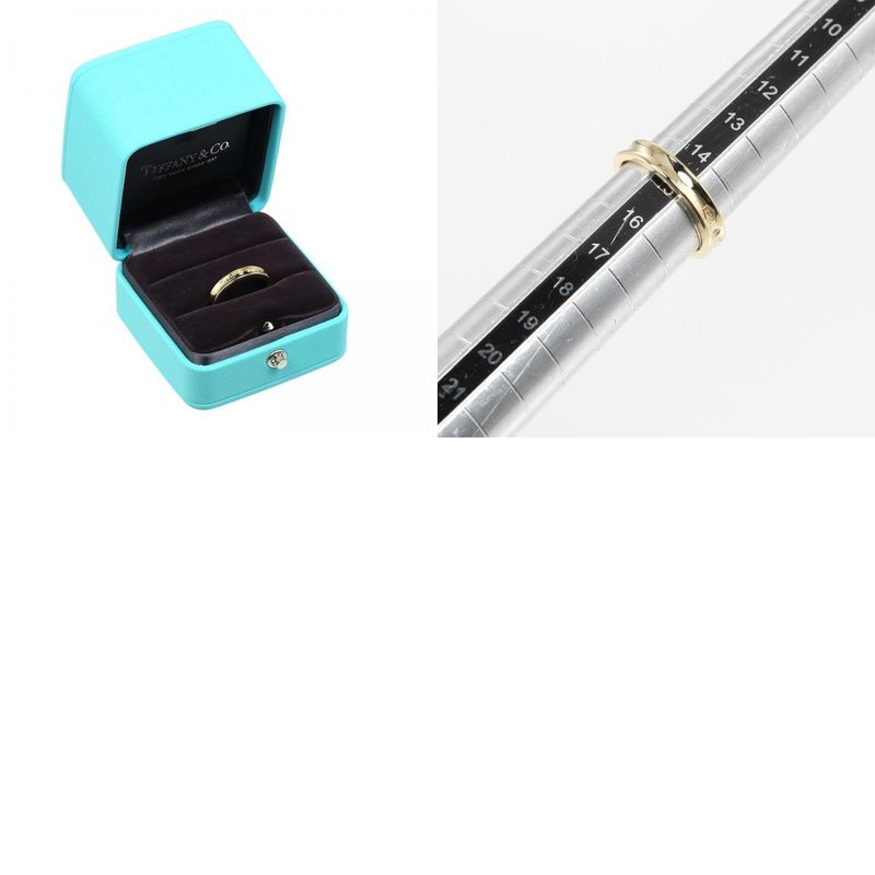 Tiffany & Co 1837 18K Yellow Gold And 2P Diamonds #15 Ladies 6.6g Ring