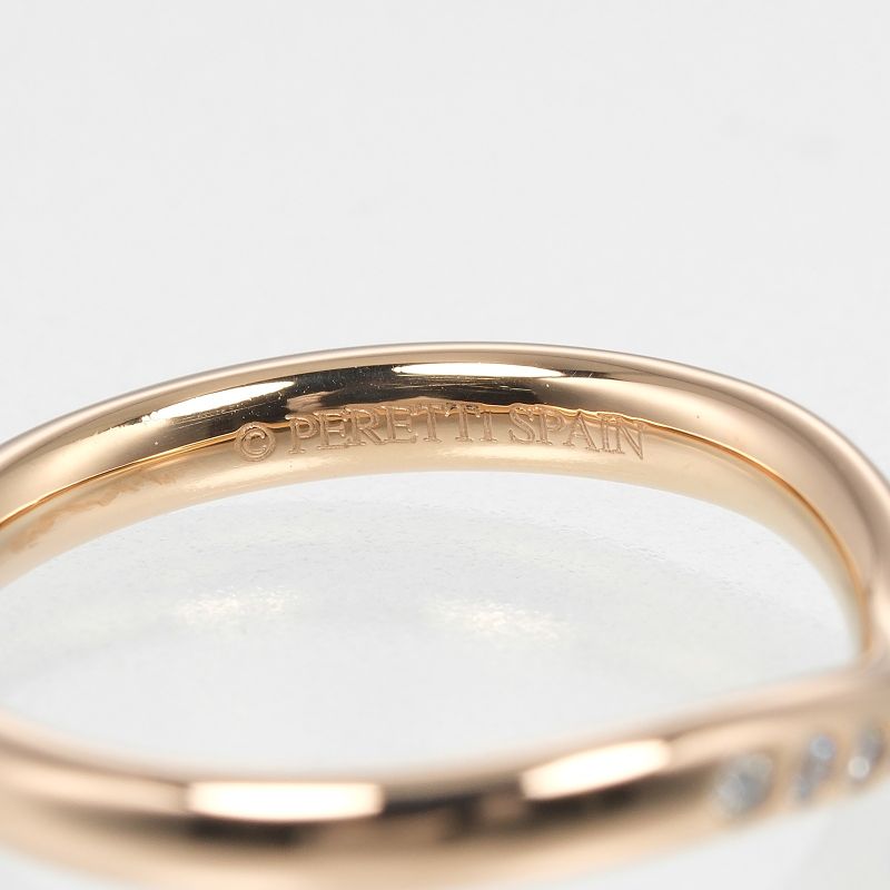 Tiffany & Co Curved Band 18K Pink Gold And 9P Diamonds #5 Ladies 2.2g Ring