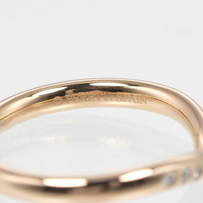 Tiffany & Co Curved Band 18K Pink Gold And 9P Diamonds #5 Ladies 2.2g Ring