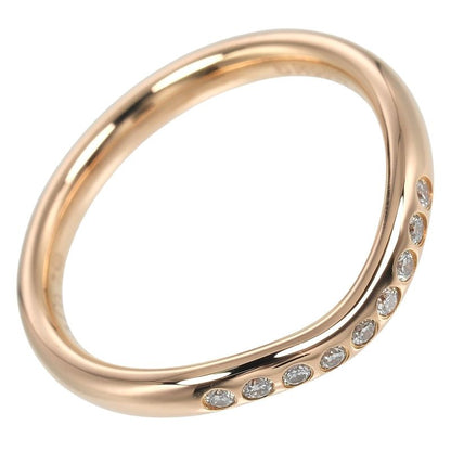 Tiffany & Co Curved Band 18K Pink Gold And 9P Diamonds #5 Ladies 2.2g Ring