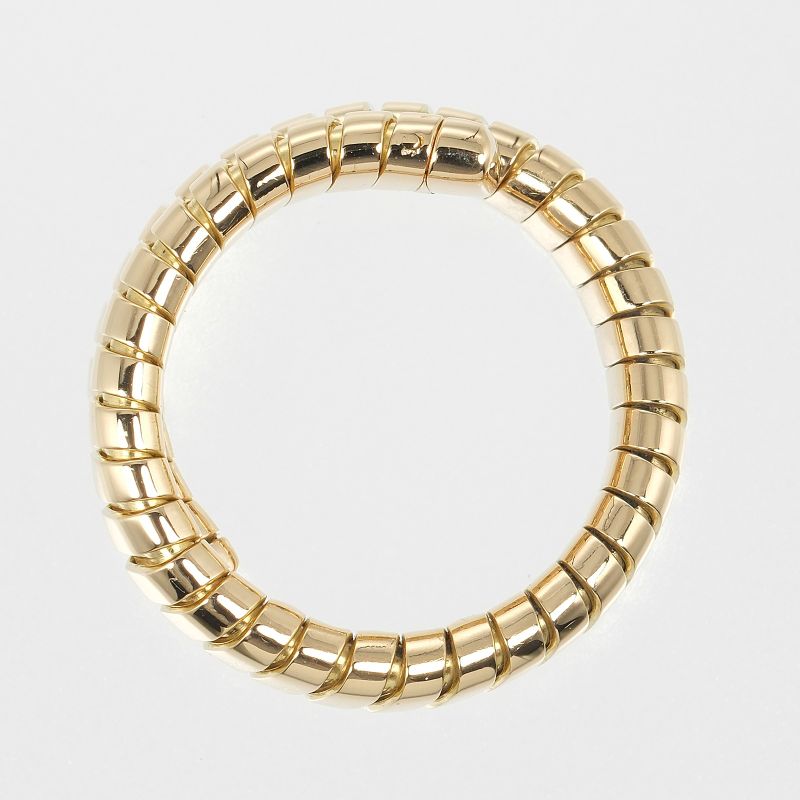 Bvlgari Bulgari Tubogas 18K Yellow Gold Size 20 Men's 13.3g Ring