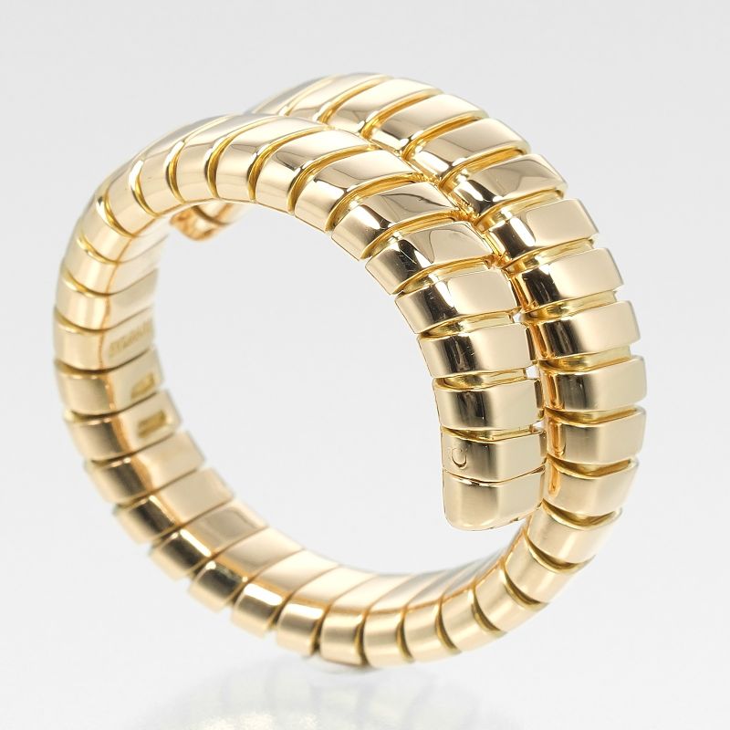 Bvlgari Bulgari Tubogas 18K Yellow Gold Size 20 Men's 13.3g Ring