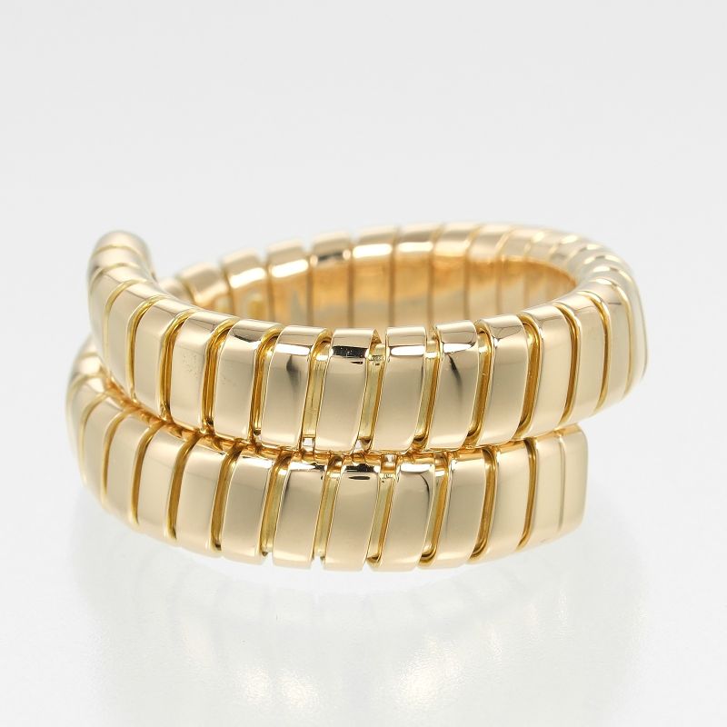 Bvlgari Bulgari Tubogas 18K Yellow Gold Size 20 Men's 13.3g Ring
