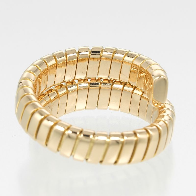 Bvlgari Bulgari Tubogas 18K Yellow Gold Size 20 Men's 13.3g Ring