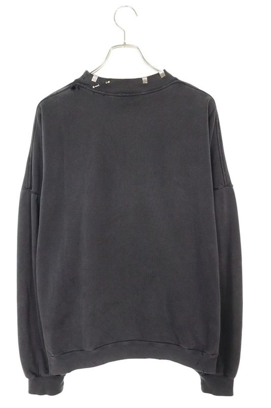Balenciaga 23AW 762718 Tpvd9 Earrings Crew Neck Vintage Finish Sweatshirt Men's