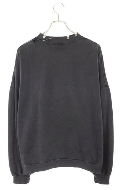 Balenciaga 23AW 762718 Tpvd9 Earrings Crew Neck Vintage Finish Sweatshirt Men's