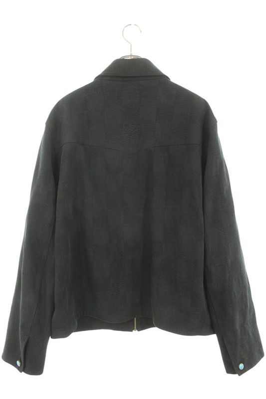 Louis Vuitton 24AW Rm242m MKD Hrb91w Leather Switched Damier Work Jacket