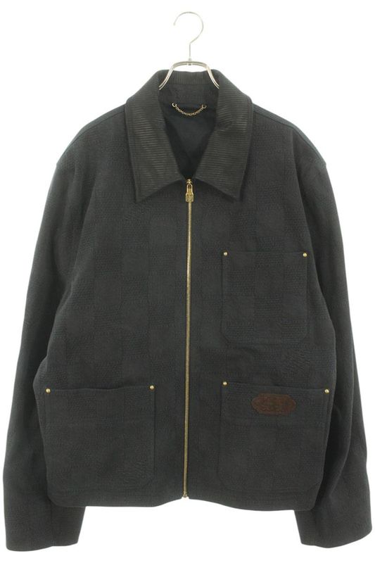 Louis Vuitton 24AW Rm242m MKD Hrb91w Leather Switched Damier Work Jacket