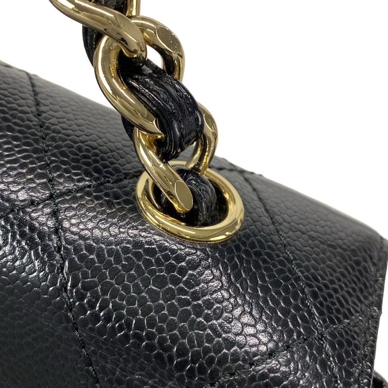 Chanel Handbag Matelasse Black Chain Handle/gold Hardware