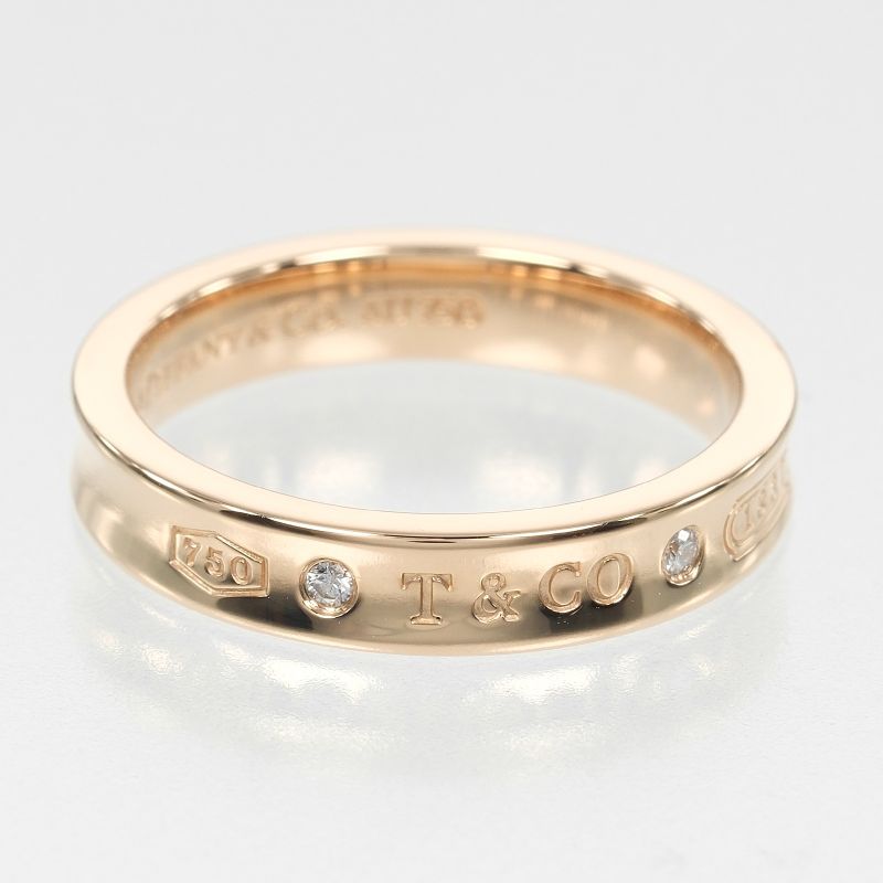 Tiffany & Co 1837 18K Pink Gold And 2P Diamonds #15 Ladies 6.2g Ring