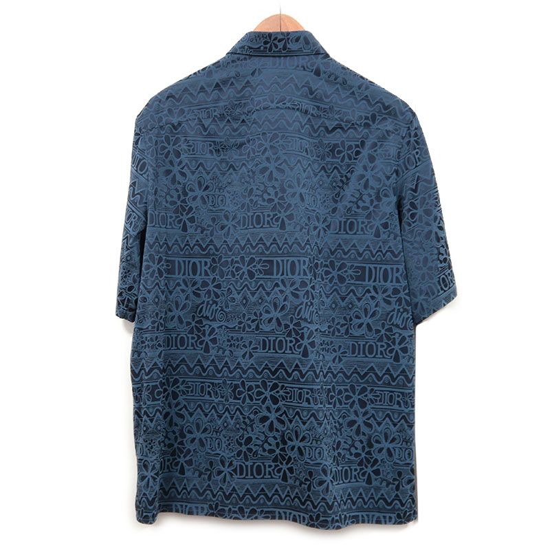 Dior Stussy Allover Short Sleeve Shirt 033c514a4925 38 Blue