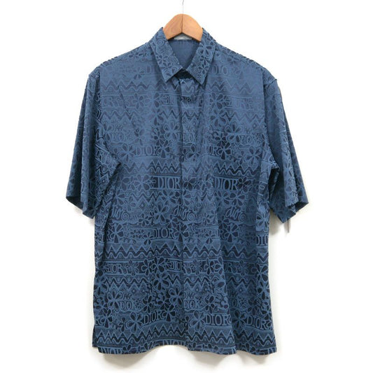 Dior Stussy Allover Short Sleeve Shirt 033c514a4925 38 Blue