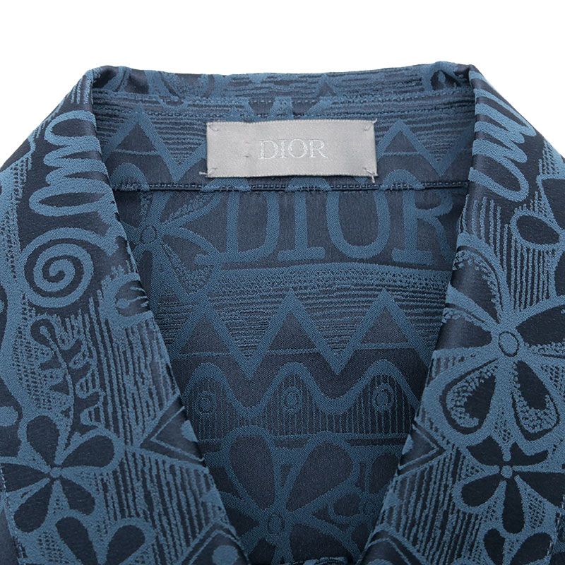 Dior Stussy Allover Short Sleeve Shirt 033c514a4925 38 Blue
