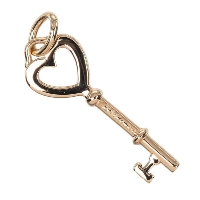 Tiffany & Co Heart Key 18K Pink Gold Ladies 2.2g Pendant Top