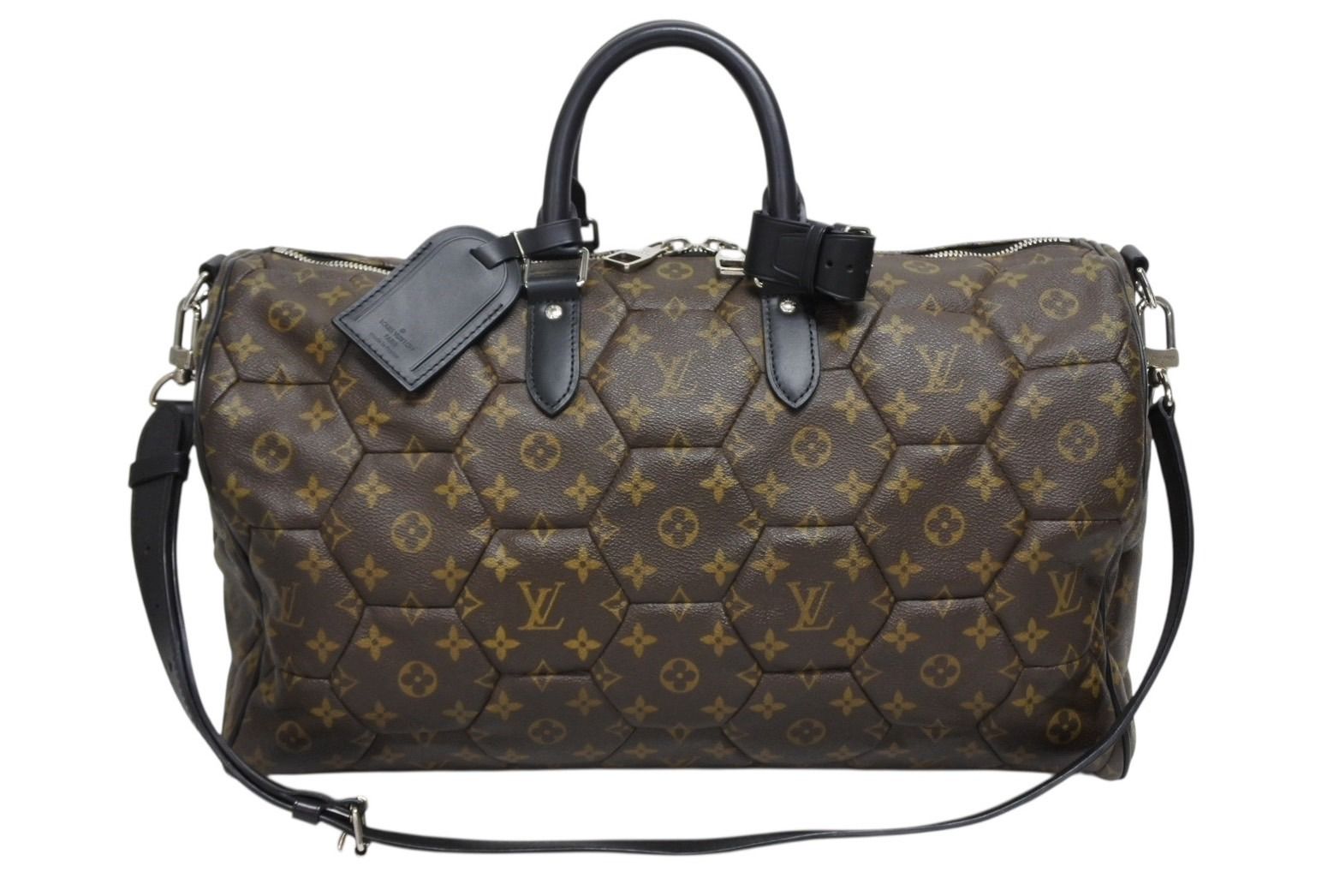 Louis Vuitton Keepall Bandouliere 45 Boston Bag Monogram Macassar Hexagon