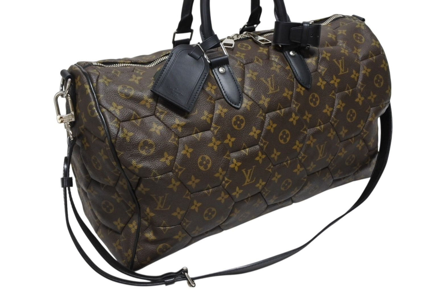 Louis Vuitton Keepall Bandouliere 45 Boston Bag Monogram Macassar Hexagon — view 3
