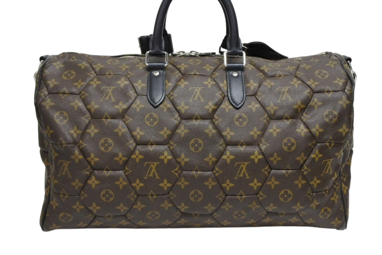 Louis Vuitton Keepall Bandouliere 45 Boston Bag Monogram Macassar Hexagon — view 2