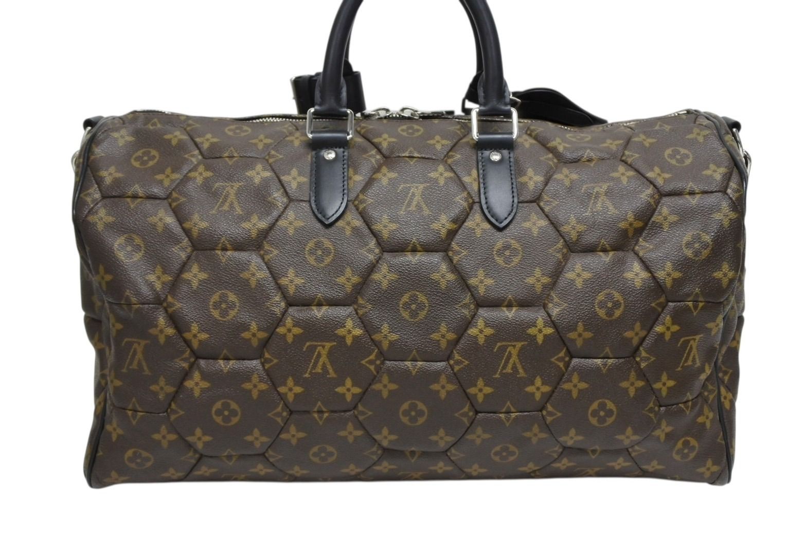 Louis Vuitton Keepall Bandouliere 45 Boston Bag Monogram Macassar Hexagon — view 2