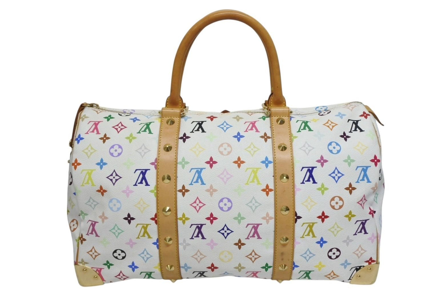 Louis Vuitton Keepall 45 Boston Bag Monogram Multicolor White Takashi Murakami — view 2