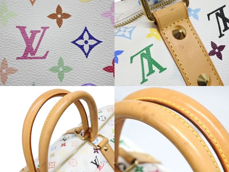 Louis Vuitton Keepall 45 Boston Bag Monogram Multicolor White Takashi Murakami — view 7
