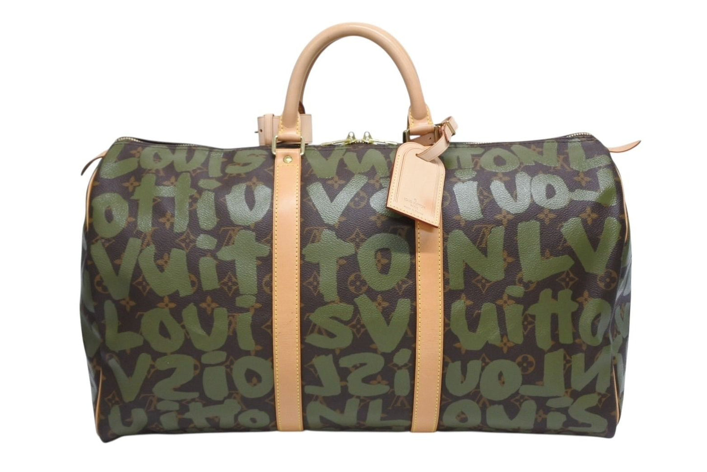 Louis Vuitton Monogram Graffiti Keepall 50 Brown Khaki Gold