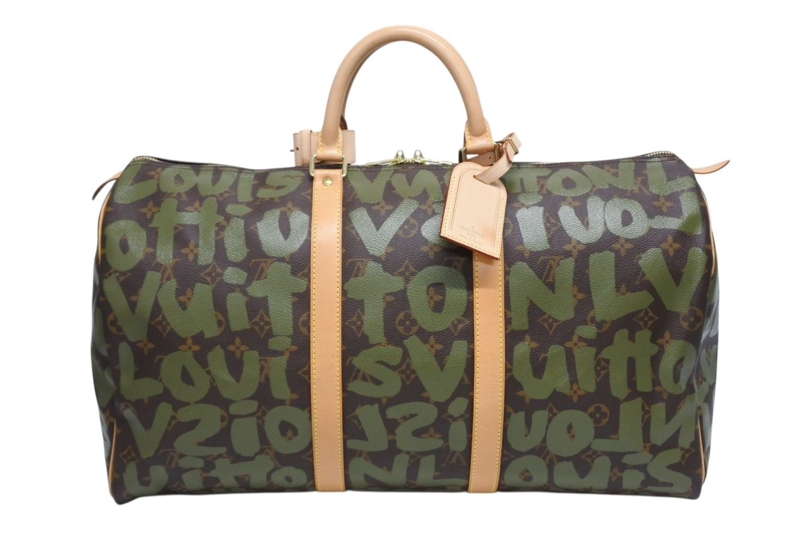 Louis Vuitton Monogram Graffiti Keepall 50 Brown Khaki Gold