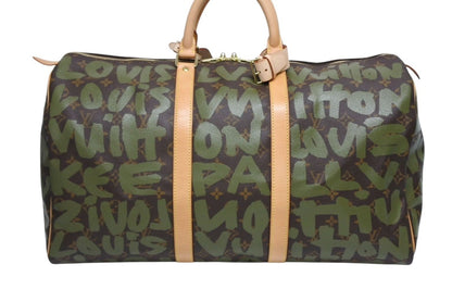 Louis Vuitton Monogram Graffiti Keepall 50 Brown Khaki Gold — view 2