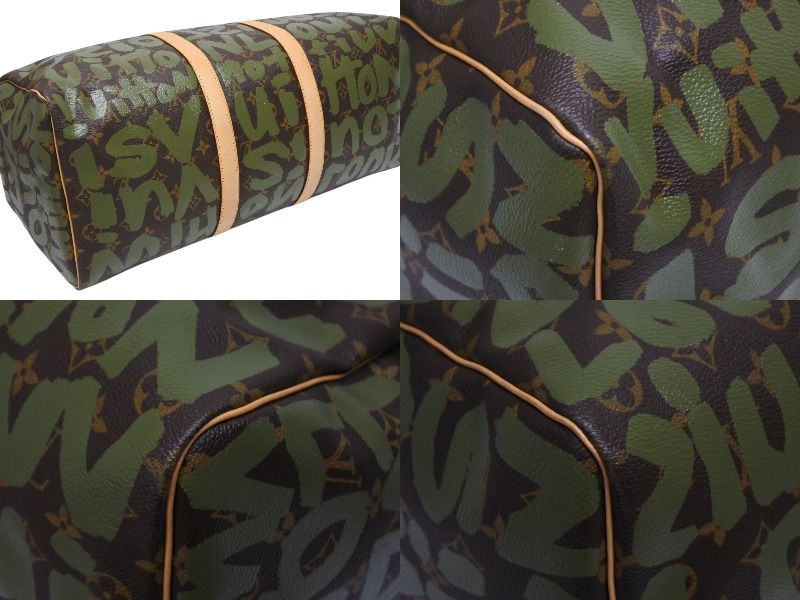 Louis Vuitton Monogram Graffiti Keepall 50 Brown Khaki Gold — view 5