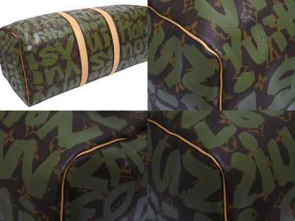 Louis Vuitton Monogram Graffiti Keepall 50 Brown Khaki Gold — view 5