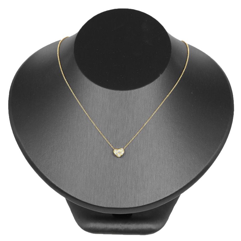 Tiffany & Co Pave Heart 18K Yellow Gold Ladies 2.6g Necklace