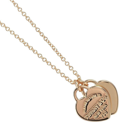 Tiffany & Co Return To Tiffany & Co Double Mini Heart Tag 18K Pink Gold Ladies