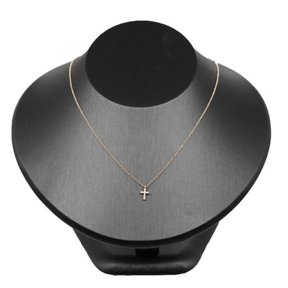 Tiffany & Co Mini Cross 18K Pink Gold And Diamonds Ladies 1.9g Necklace