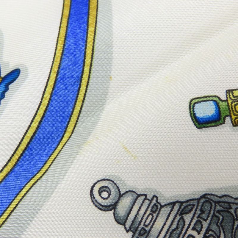 Hermes Scarf Carre 90 Qu Importe Le Flacon Perfume Bottle Silk White Bordeaux