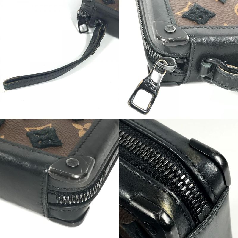 Louis Vuitton Clutch Bag Soft Trunk Clutch M45061 Monogram Canvas Black