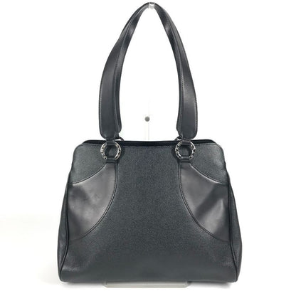 Bvlgari Bulgari Shoulder Bag Nivole Shopping Leather Black