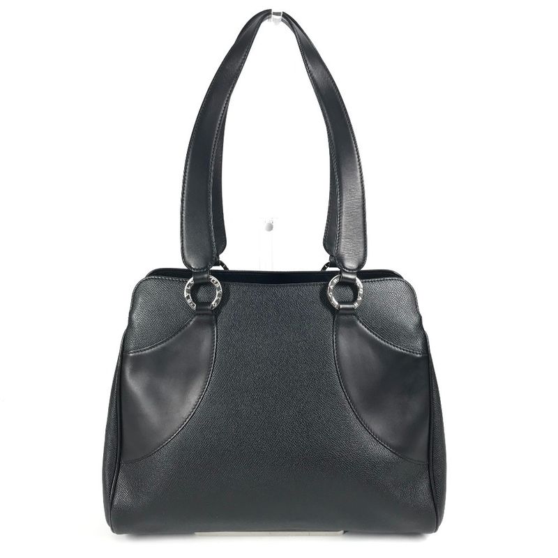 Bvlgari Bulgari Shoulder Bag Nivole Shopping Leather Black