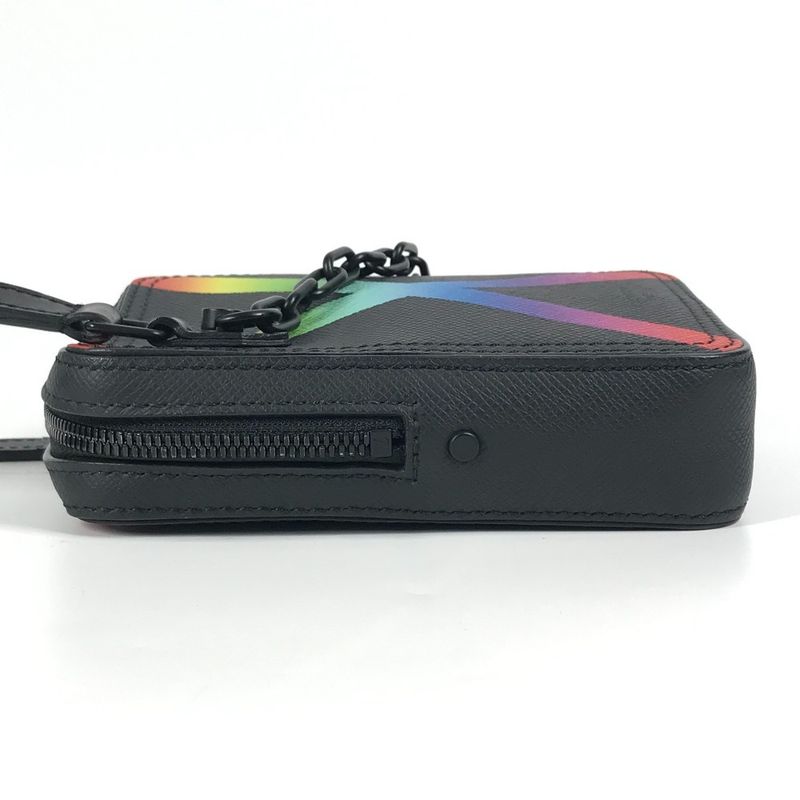 Louis Vuitton Shoulder Bag Danube Messenger M30332 Taiga Leather Black