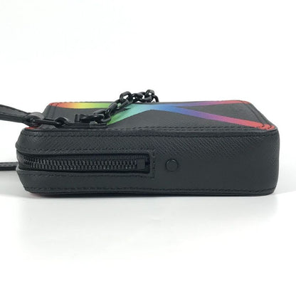 Louis Vuitton Shoulder Bag Danube Messenger M30332 Taiga Leather Black