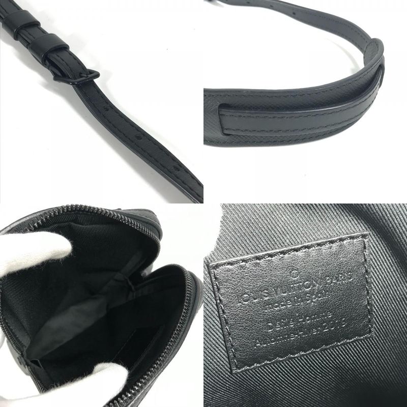 Louis Vuitton Shoulder Bag Danube Messenger M30332 Taiga Leather Black