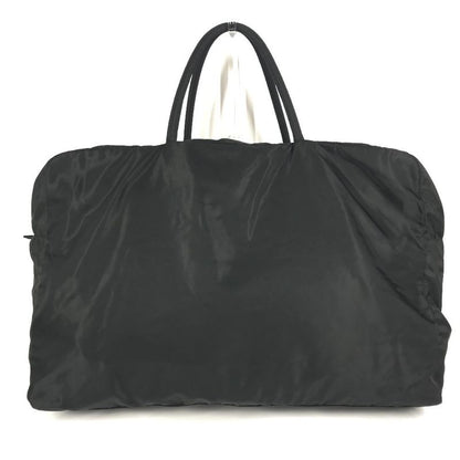 Prada Boston Bag Triangle Logo Triangle Logo Plate Nylon Black
