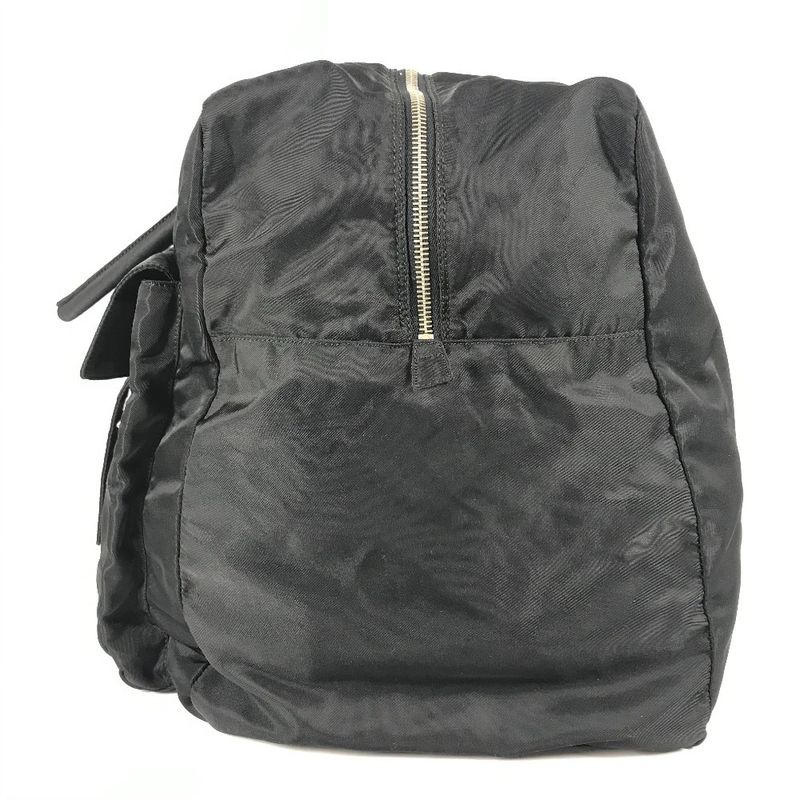 Prada Boston Bag Triangle Logo Triangle Logo Plate Nylon Black