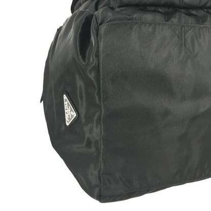Prada Boston Bag Triangle Logo Triangle Logo Plate Nylon Black