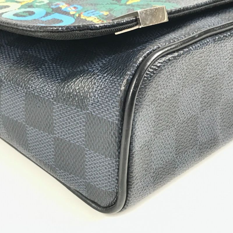 Louis Vuitton Shoulder Bag District PM N50005 Damier Cobalt Canvas Navy